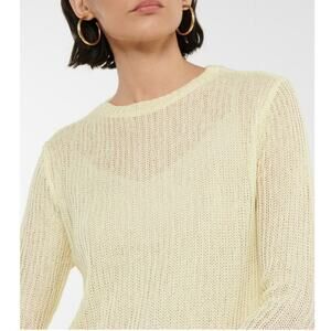 Vince Bracelet Sleeve Crew Neck Knit Sweater Relaxed Butter Yellow Plus Size XXL